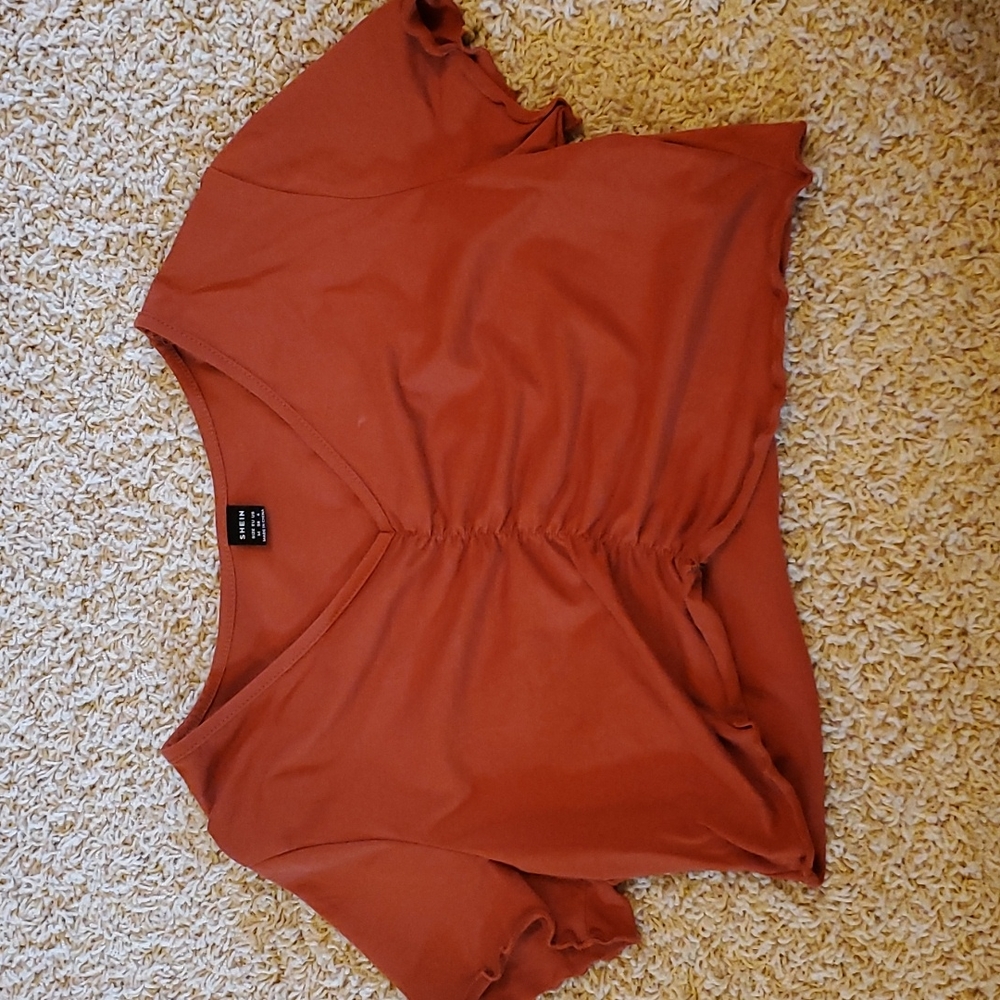 SHEIN rust orange/ brown crop top